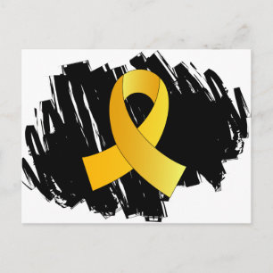 Carte Postale Ruban d'or de Cancer d'enfance avec le griffonnage