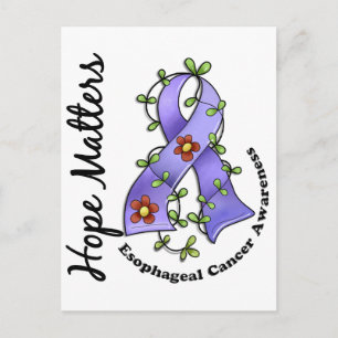 Carte Postale Ruban Fleur 4 Hope Matters Cancer de l'oesophage