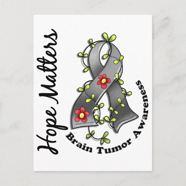 Carte Postale Ruban Fleur 4 Hope Matters Cerveau Tumeur (Devant)