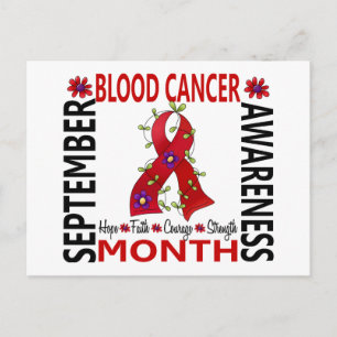 Carte Postale Ruban Fleur du mois de sensibilisation au cancer d