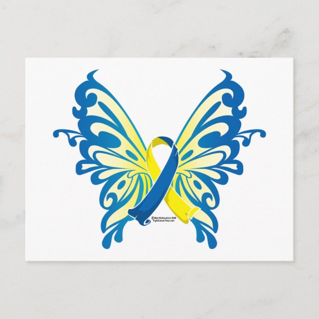 Carte Postale Ruban papillon du syndrome de Down (Devant)
