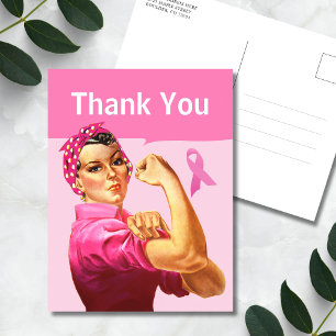 Carte Postale Ruban rose de remerciement pour la sensibilisation