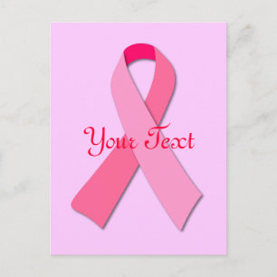 Carte postale Ruban rose de sensibilisation au can