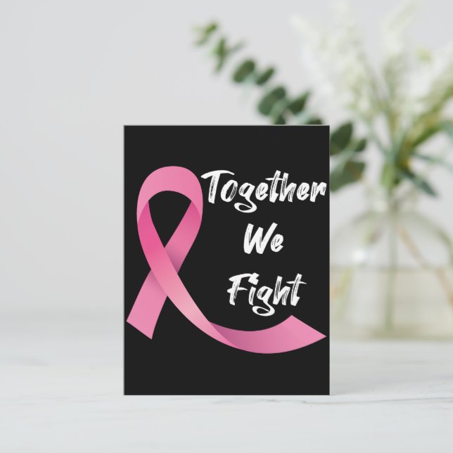 Carte Postale Ruban rose Femmes Sensibilisation au cancer Cancer (Debout devant)