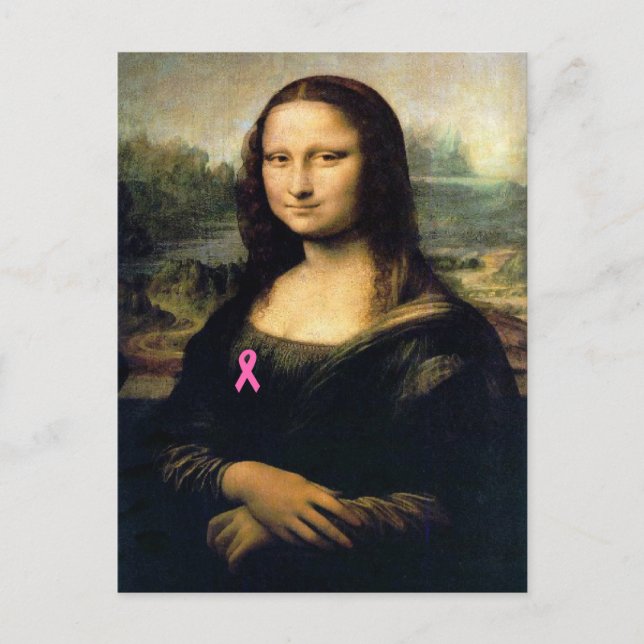 Carte Postale Ruban rose Mona Lisa (Devant)