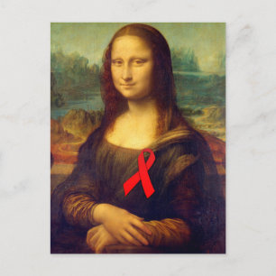 Carte Postale Ruban rouge Mona Lisa