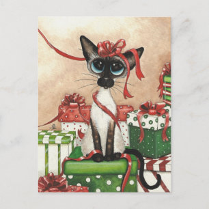 Carte Postale Ruban rouge siamois