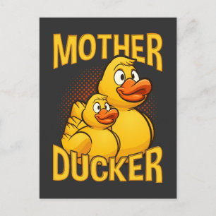 Carte Postale Rubber Duck Rude et Sarcasme Pun