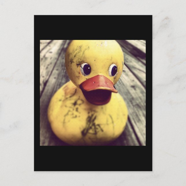 Carte Postale Rubber Jaune Ducky a besoin d'un bain ! (Devant)