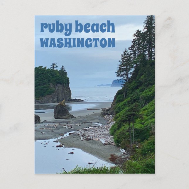 Carte Postale Ruby Beach Washington Tourisme olympique Twilight (Devant)