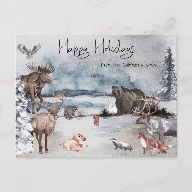 Carte Postale Rudolph's Big Day Woodland Animals Holiday (Devant)