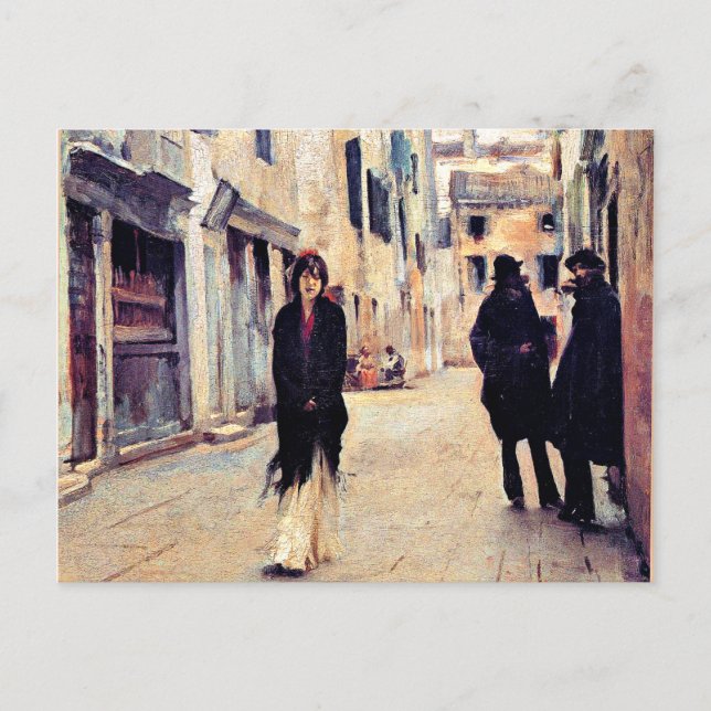 Carte Postale Rue à Venise par John Singer Sargent (Devant)