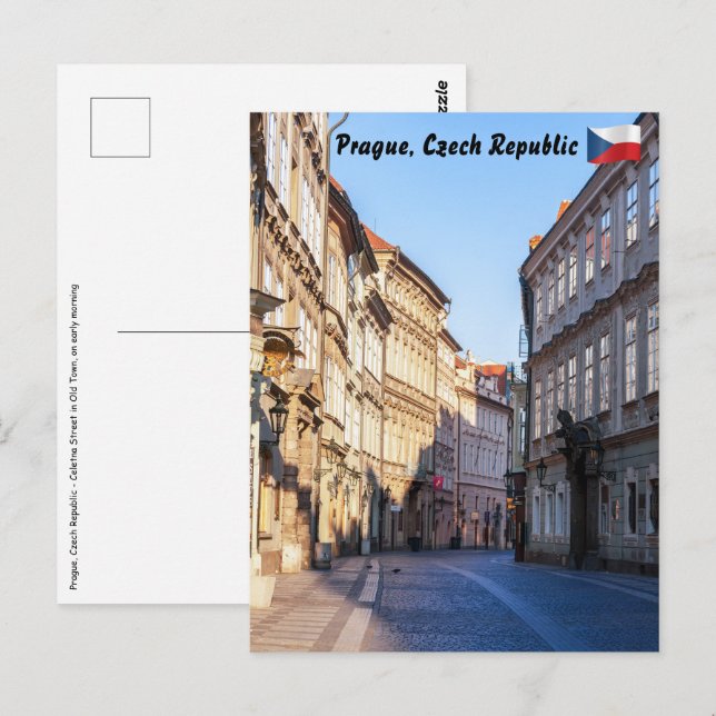 Carte Postale Rue Celetna dans la vieille ville de Prague (Devant / Derrière)