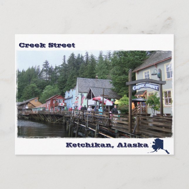 Carte Postale Rue Creek à Ketchikan Alaska Voyage Souvenir (Devant)