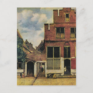 Carte Postale Rue de Johannes Vermeer à Delft (vers 1660)