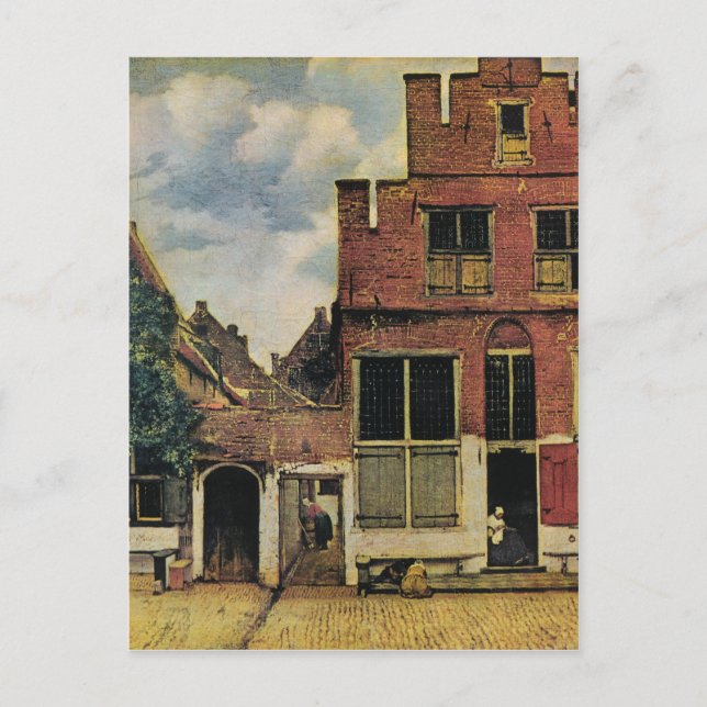 Carte Postale Rue de Johannes Vermeer à Delft (vers 1660) (Devant)
