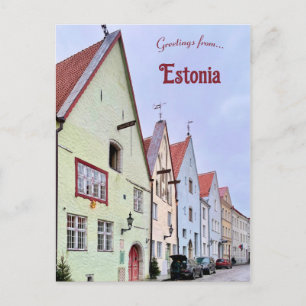 Carte Postale Rue de la vieille ville de Tallinn Estonie