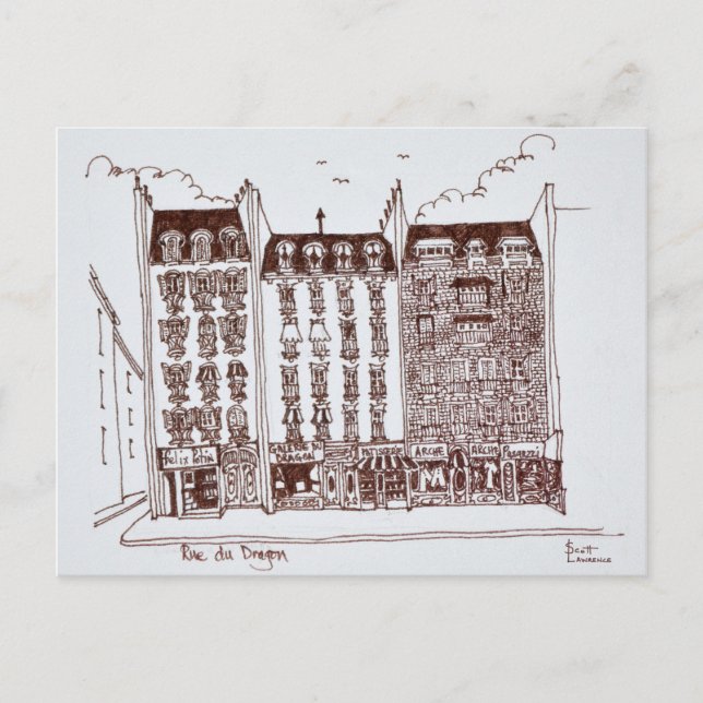 Carte Postale Rue du Dragon, Saint-Germain-des-Prés, Paris (Devant)