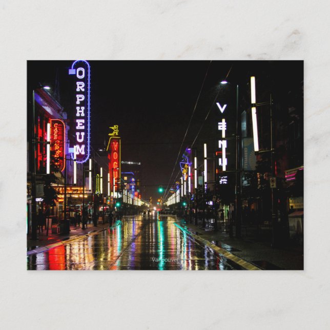 Carte Postale rue Granville, Vancouver, Canada (Devant)