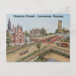 Carte postale - Rue historique : Lawrence, Kansas