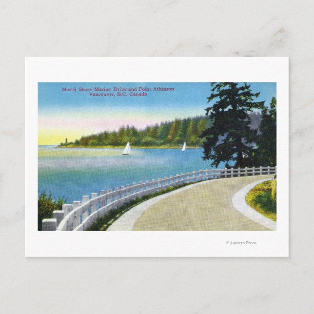 Carte Postale Rue maritime de la Rive-Nord Vue de Point Atkinson (Devant)