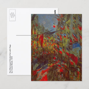 Carte Postale Rue Montorgueil aux drapeaux de Claude Monet