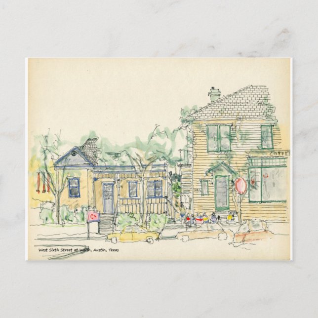 Carte Postale Rue Ouest Sixième à Walsh, Austin, Texas (Devant)