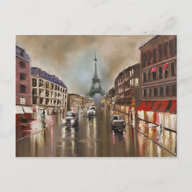 Carte Postale Rue pluvieuse calme (Devant)