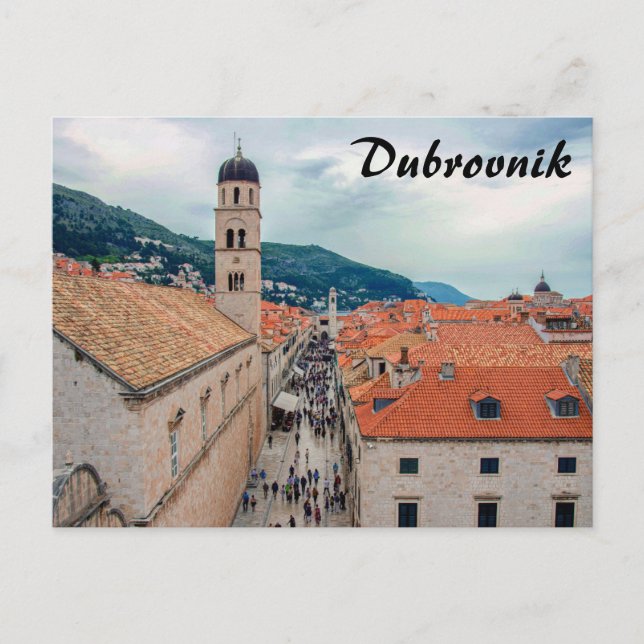 Carte Postale Rue principale de Dubrovnik, Croatie (Devant)