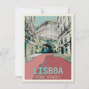 Carte Postale Rue rose, Cais do Sodré, Lisbonne - Charme