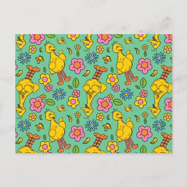 Carte Postale Rue Sésame | Big Bird & Little Bird Motif (Devant)