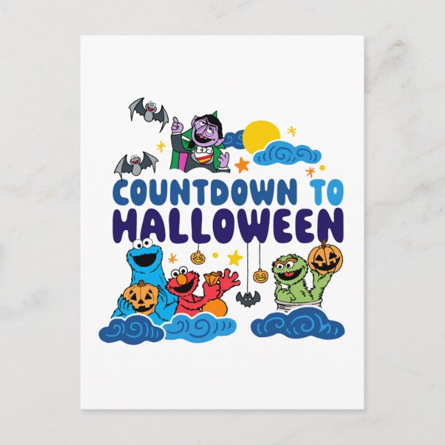 Carte Postale Rue Sésame | Le compte à rebours d'Halloween (Devant)