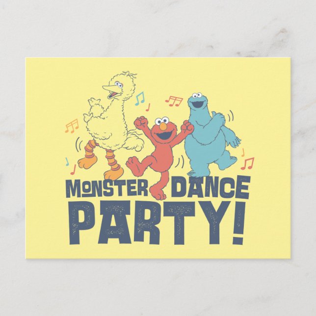 Carte Postale Rue Sésame | Monster Dance Party (Devant)