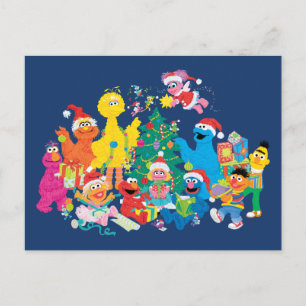 Carte Postale Rue Sésame   Noël avec toute la bande