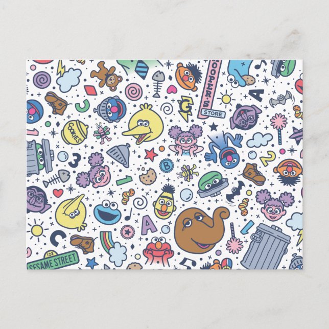 Carte Postale Rue Sésame | Sesame Pals DoodMotif (Devant)