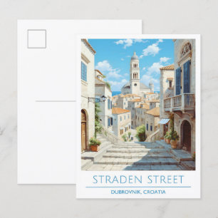 Carte Postale Rue Straden Dubrovnik Croatie Voyage 