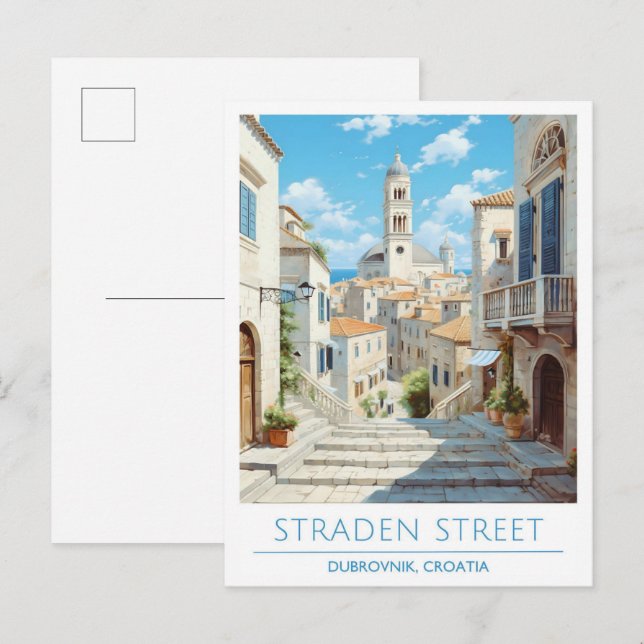 Carte Postale Rue Straden Dubrovnik Croatie Voyage  (Devant / Derrière)