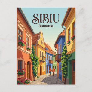 Carte Postale ruelle de Sibiu Roumanie