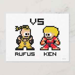 Carte Postale Rufus VS Ken 8 bits