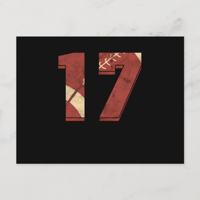 Carte Postale Rugby Football 17 e Anniversaire Sports Cadeau (Devant)