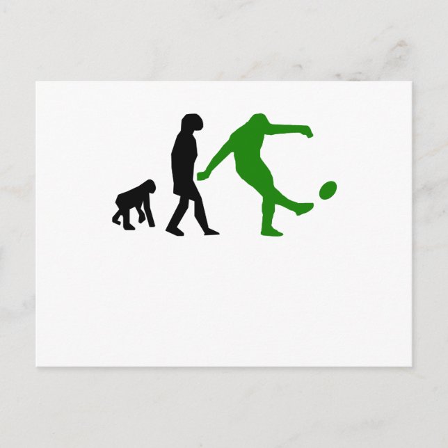 Carte Postale Rugby Kick Evolution (Vert) (Devant)