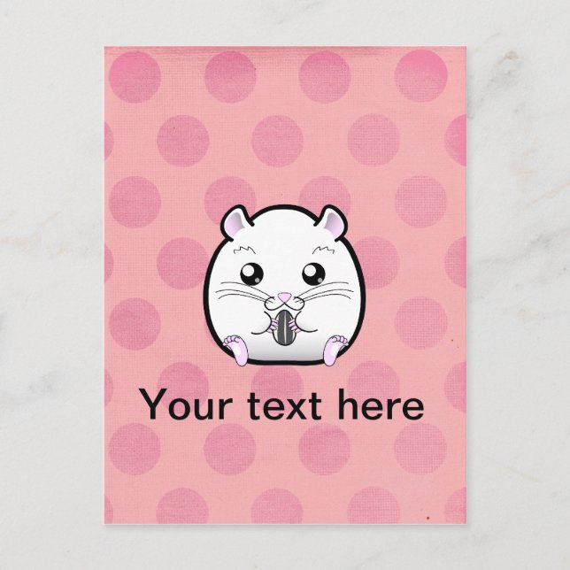 Carte Postale Rugular Tout Blanc Hamster Syrien (Devant)