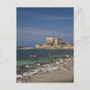 Carte Postale ruines de Césarée port construit par Hérode le Gra