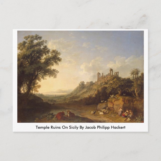 Carte Postale Ruines De Temple En Sicile Par Jacob Philipp Hacke (Devant)
