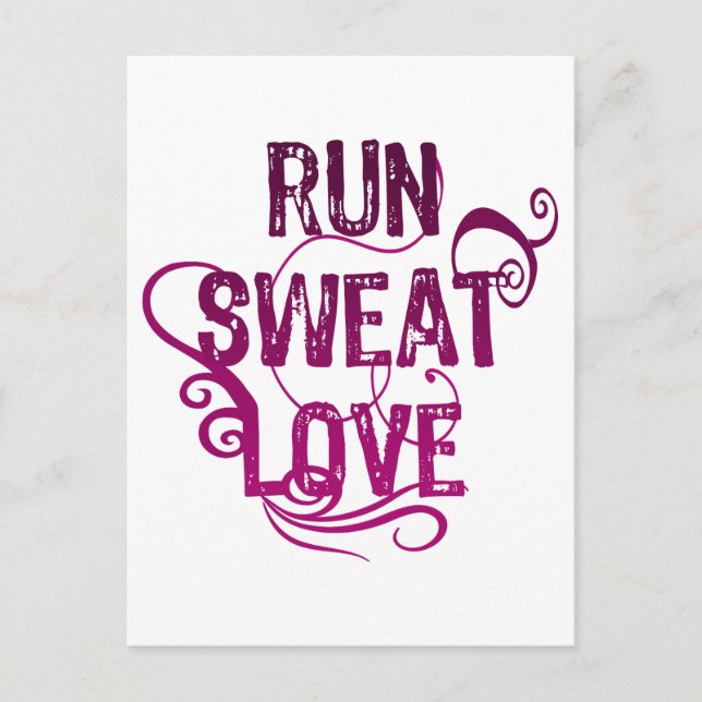 Carte Postale Run Sweat Love (Devant)