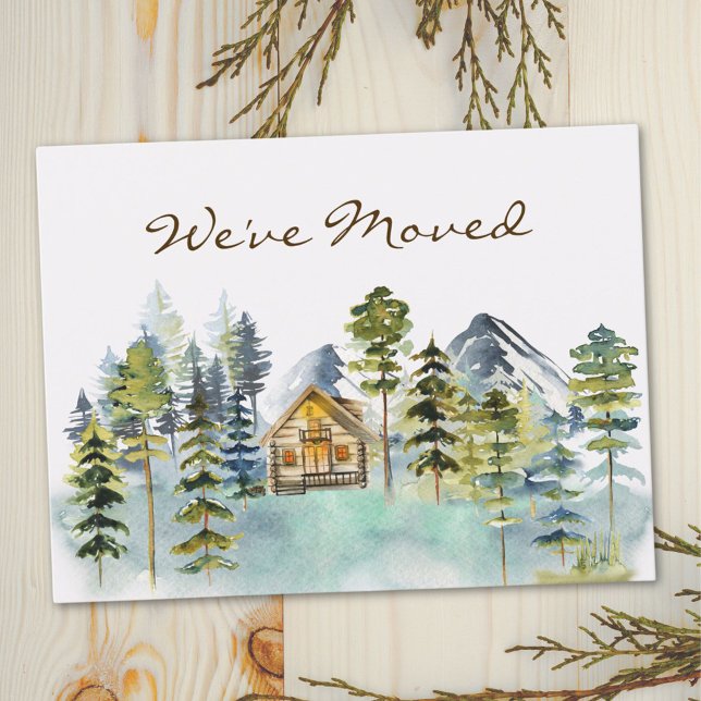 Carte Postale Russe Foggy Forest Mountain Cabine Nous avons démé (Close up)