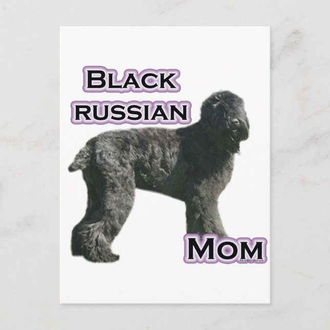 Carte Postale Russe Noir Terrier Maman 4 (Devant)