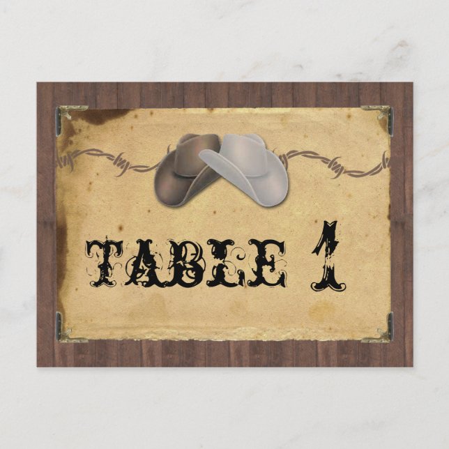 Carte Postale Russe Pays Cowboy Casquettes Barbed Numéro de tabl (Devant)