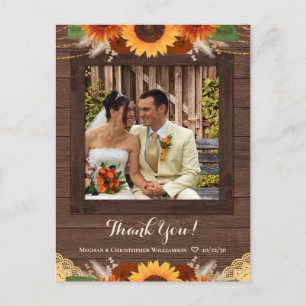 Carte Postale Russe Sunflower Boho Rose Merci Mariage Photo
