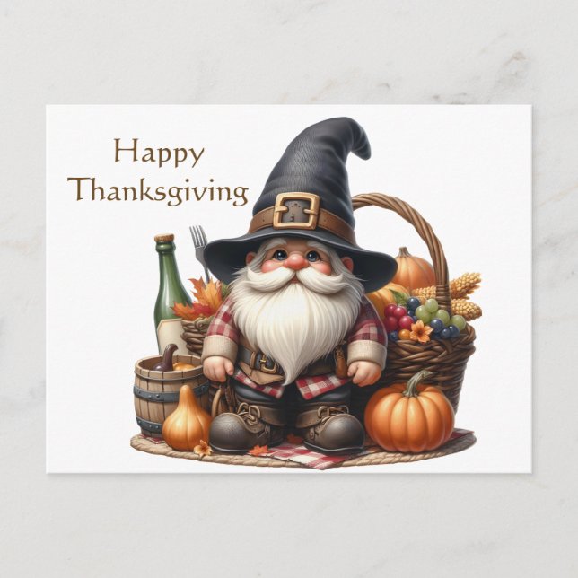 Carte Postale Russe Thanksgiving Citrouille Aquarelle Automne (Devant)